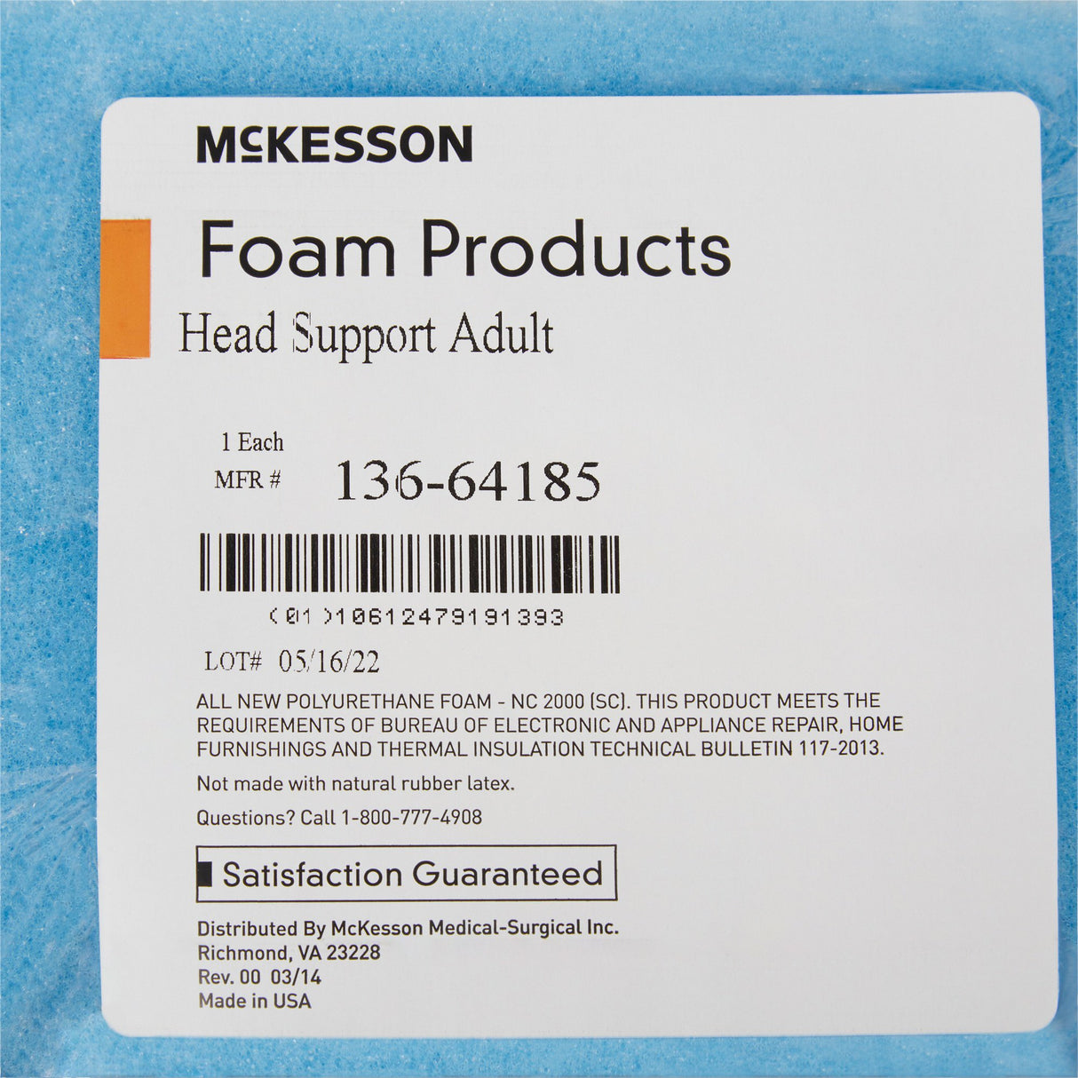 Head Positioner McKesson 9 W X 8 D X 4-1/2 H Inch Foam Freestanding