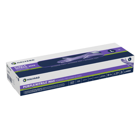 Exam Glove Purple Nitrile Max Large NonSterile Nitrile Extended Cuff Length Fully Textured Purple Not Rated