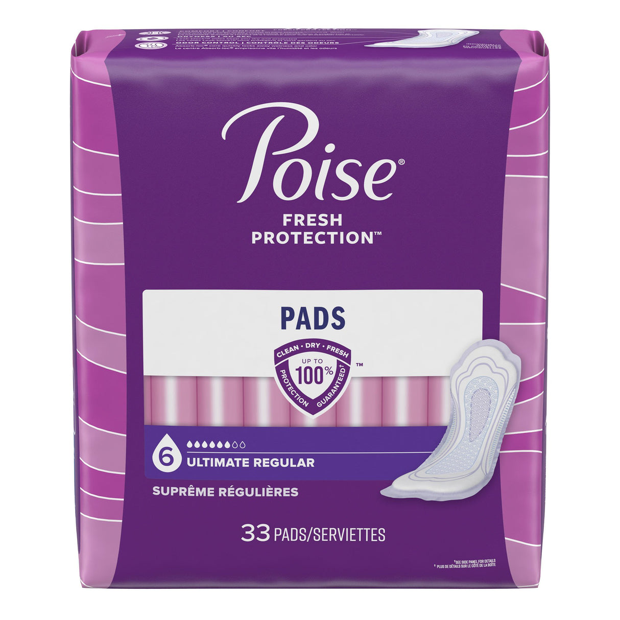 Bladder Control Pad Poise Fresh Protection 3-1/2 X 16 Inch Heavy Absorbency Sodium Polyacrylate Core Regular