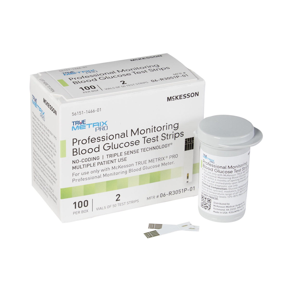 Blood Glucose Test Strips McKesson TRUE METRIX PRO 100 Strips per Pack