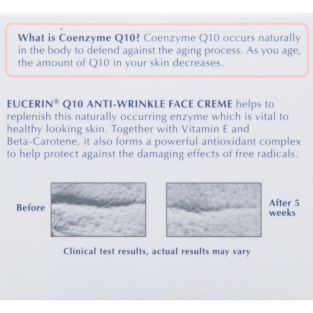 Facial Moisturizer Eucerin Q10 Anti-Wrinkle Sensitive Skin 1.7 oz. Jar Unscented Cream