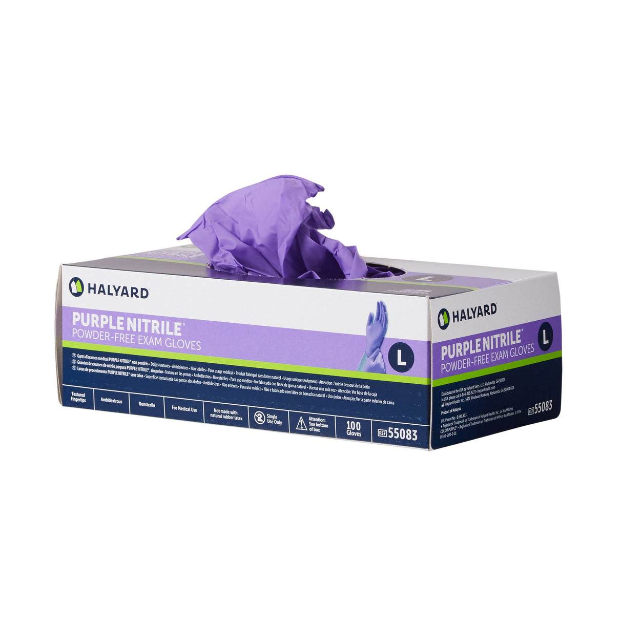 Exam Glove Purple Nitrile Large NonSterile Nitrile Standard Cuff Length Textured Fingertips Purple Chemo Tested