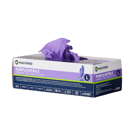 Exam Glove Purple Nitrile Large NonSterile Nitrile Standard Cuff Length Textured Fingertips Purple Chemo Tested