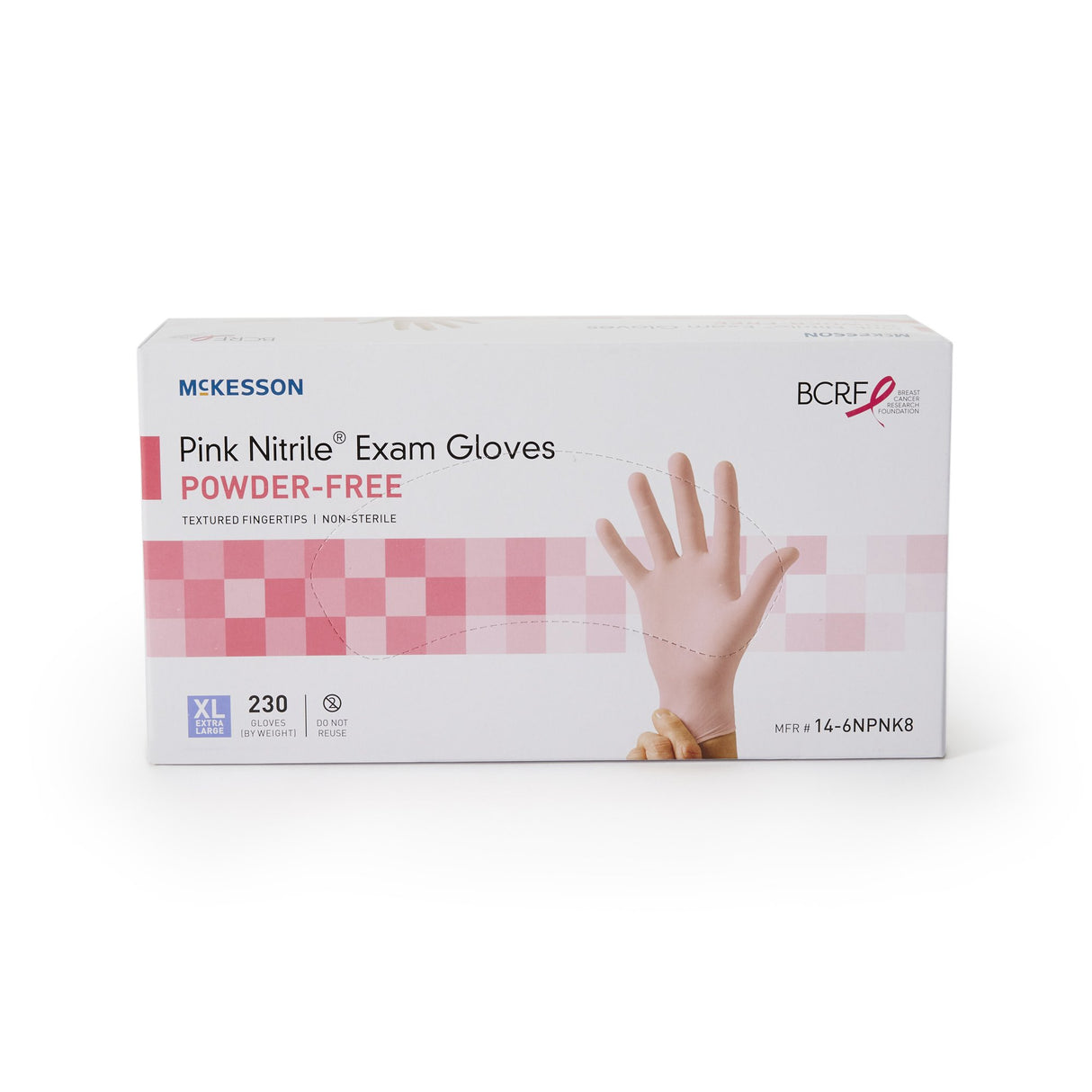 Exam Glove McKesson Pink Nitrile X-Large NonSterile Nitrile Standard Cuff Length Textured Fingertips Pink Not Rated