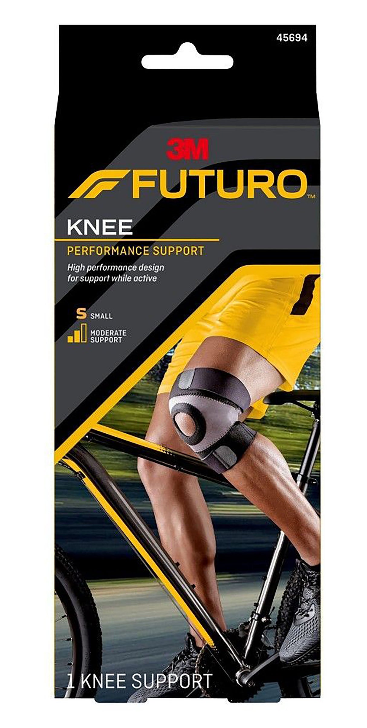 Knee Brace 3M Futuro Sport Moisture Control Small Pull-On / Hook and Loop Strap Closure 13 to 15 Inch Knee Circumference Left or Right Knee