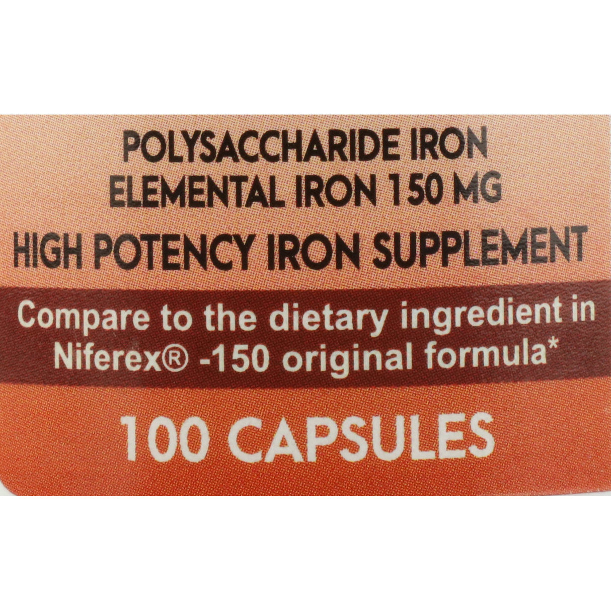 Mineral Supplement Geri-Care Iron 150 mg Strength Capsule 100 per Bottle