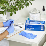 Exam Glove CareStock Small NonSterile Nitrile Standard Cuff Length Textured Fingertips Blue Chemo Tested