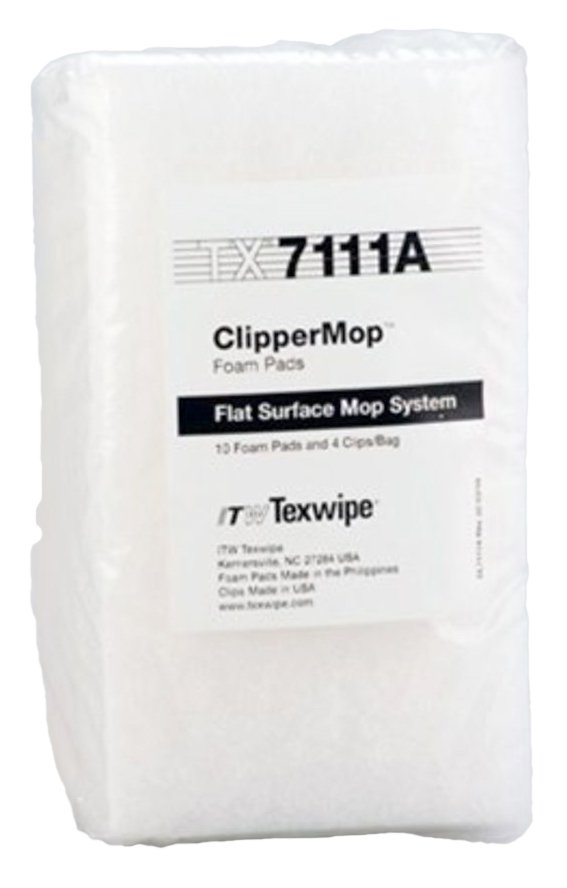 Cleanroom Mop Pad Kit Texwipe ClipperMop White Foam Disposable
