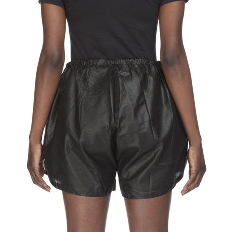Exam Shorts Reflections Small / Medium Black Spunbond Polypropylene Adult Disposable