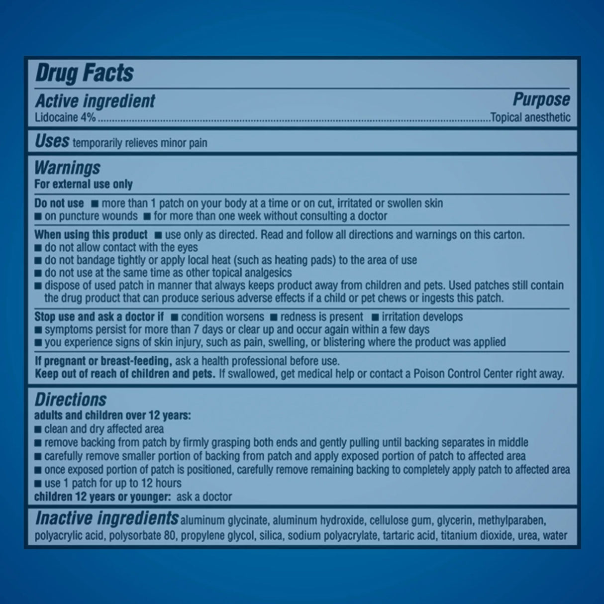 Topical Pain Relief Aspercreme 4% Strength Lidocaine Patch