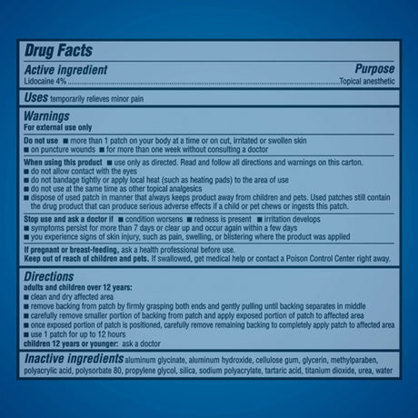 Topical Pain Relief Aspercreme 4% Strength Lidocaine Patch