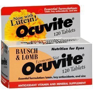 Multivitamin Supplement Ocuvite Vitamin A / Vitamin E / Ascorbic Acid / Lutein 1,000 IU - 60 IU - 200 mg - 2 mg Strength Tablet 120 per Bottle
