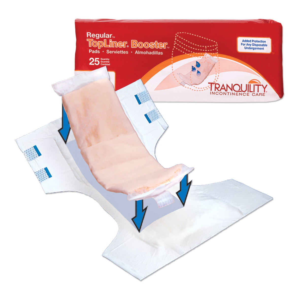 Booster Pad Tranquility TopLiner 4 X 14 Inch Heavy Absorbency Super Absorbent Core Regular