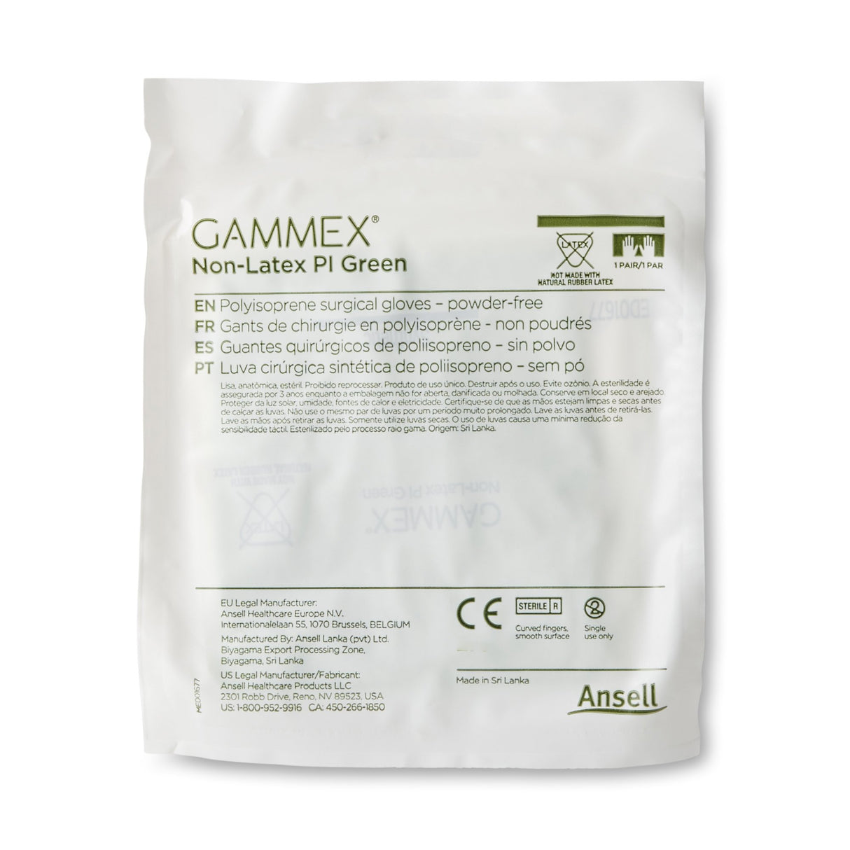 Surgical Glove GAMMEX Non-Latex PI Green Size 8.5 Sterile Polyisoprene Standard Cuff Length Micro-Textured Light Green Chemo Tested