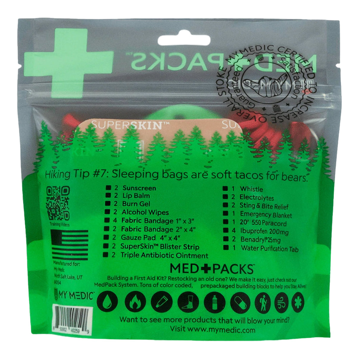 First Aid Kit My Medic MED PACKS Hiker Medic Plastic Pouch