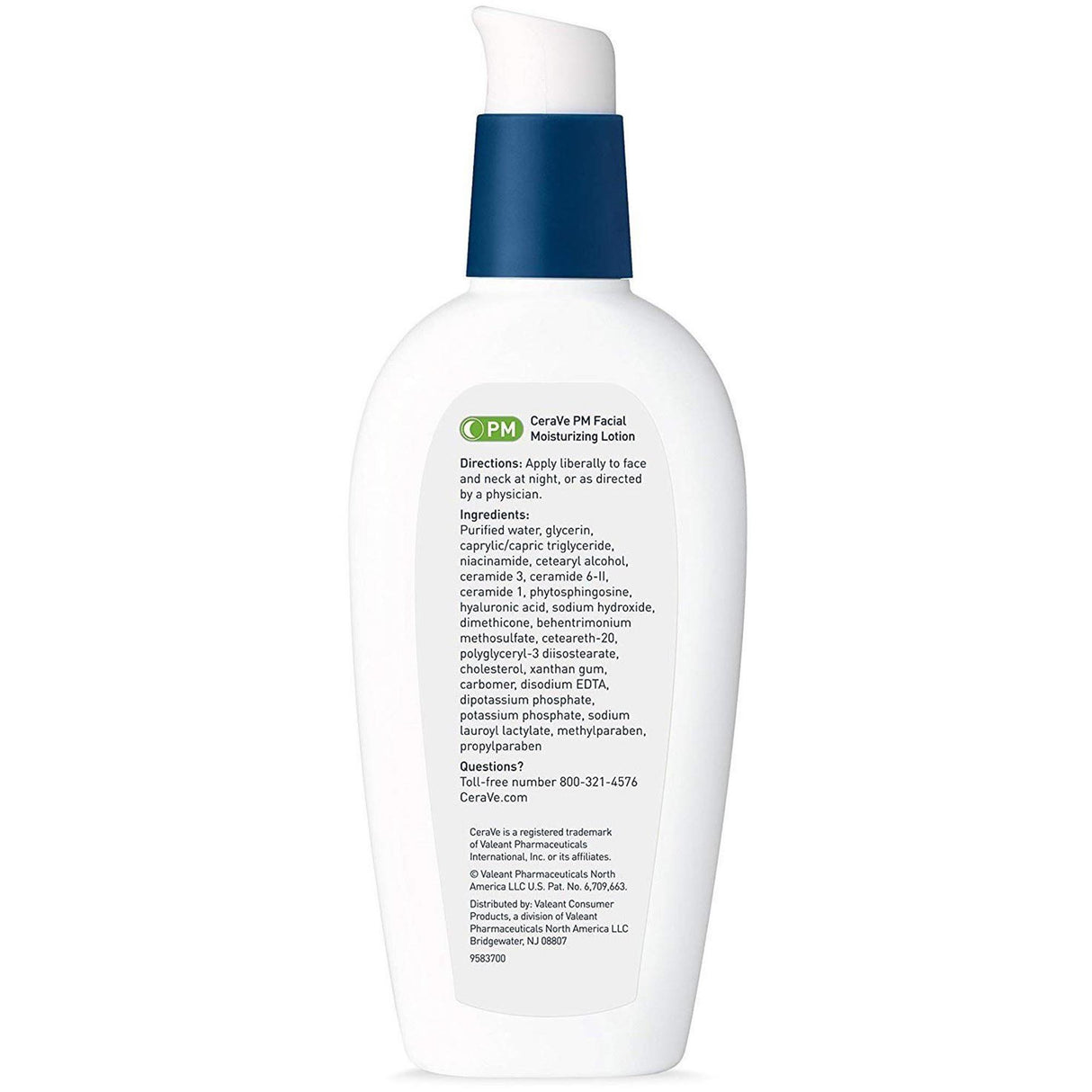 Facial Moisturizer CeraVe PM 3 oz. Pump Bottle Unscented Lotion