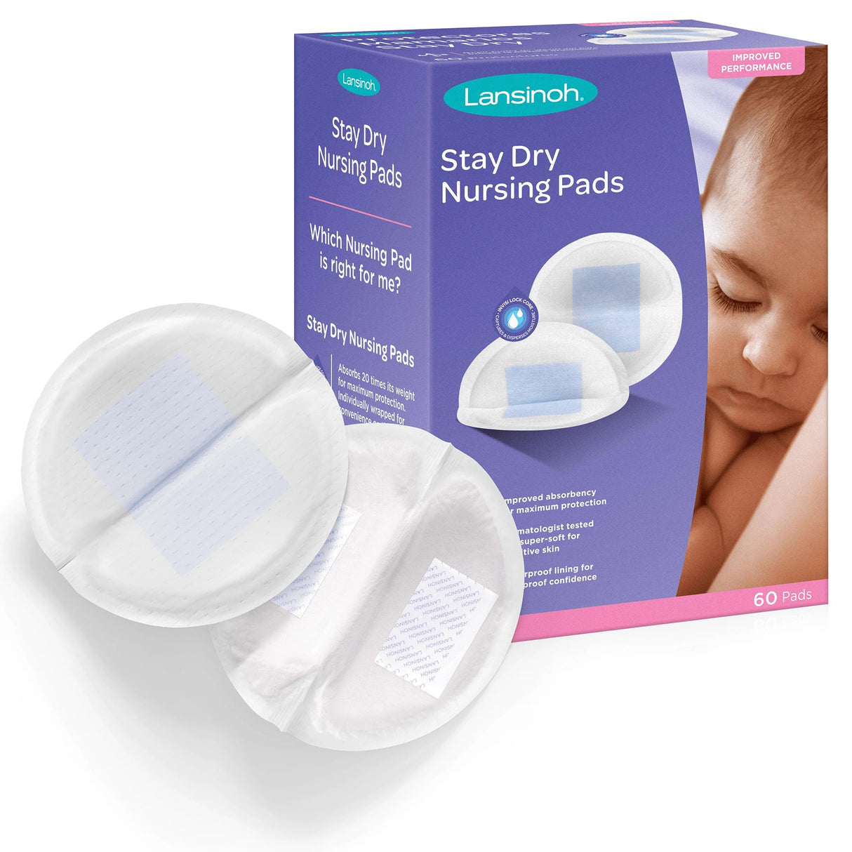 Nursing Pad Lansinoh Stay Dry One Size Fits Most Disposable