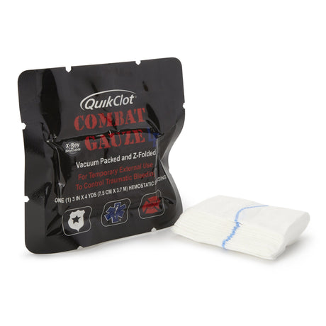 Hemostatic Dressing QuikClot Combat Gauze LE 3 Inch X 4 Yard 1 per Pack Sterile