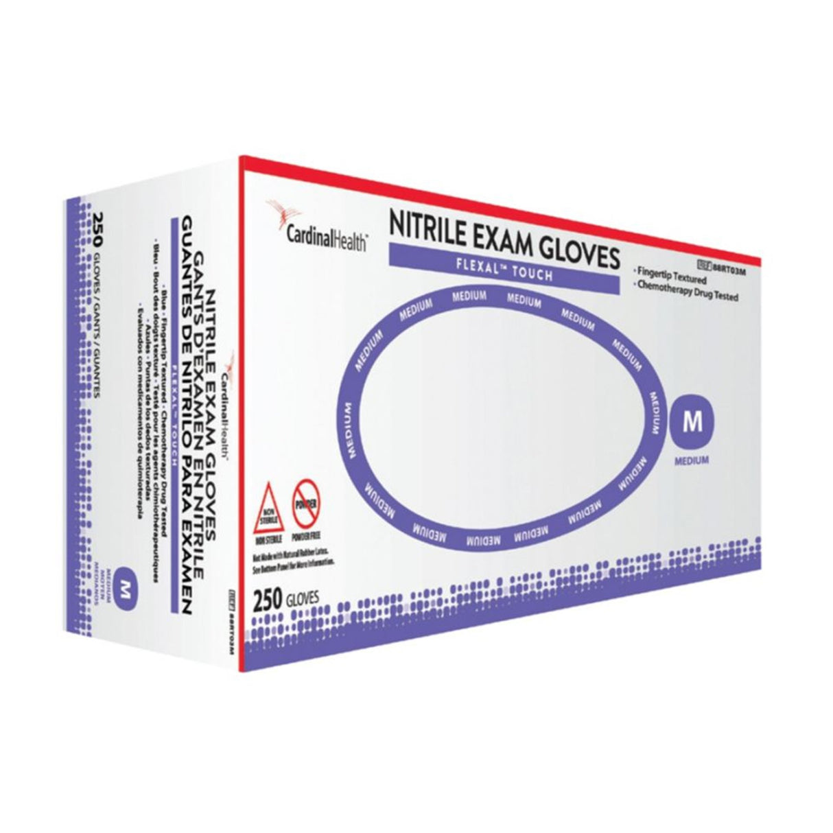 Exam Glove FLEXAL Touch Large NonSterile Nitrile Standard Cuff Length Textured Fingertips Blue Chemo Tested