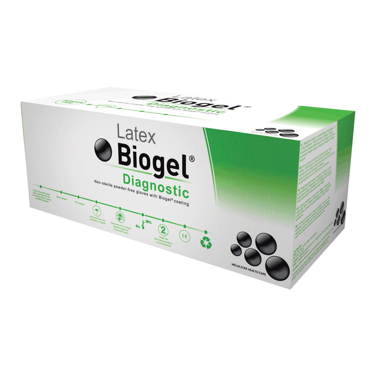 Exam Glove Biogel Diagnostic Size 6.5 NonSterile Latex Extended Cuff Length Micro-Textured Straw Not Rated