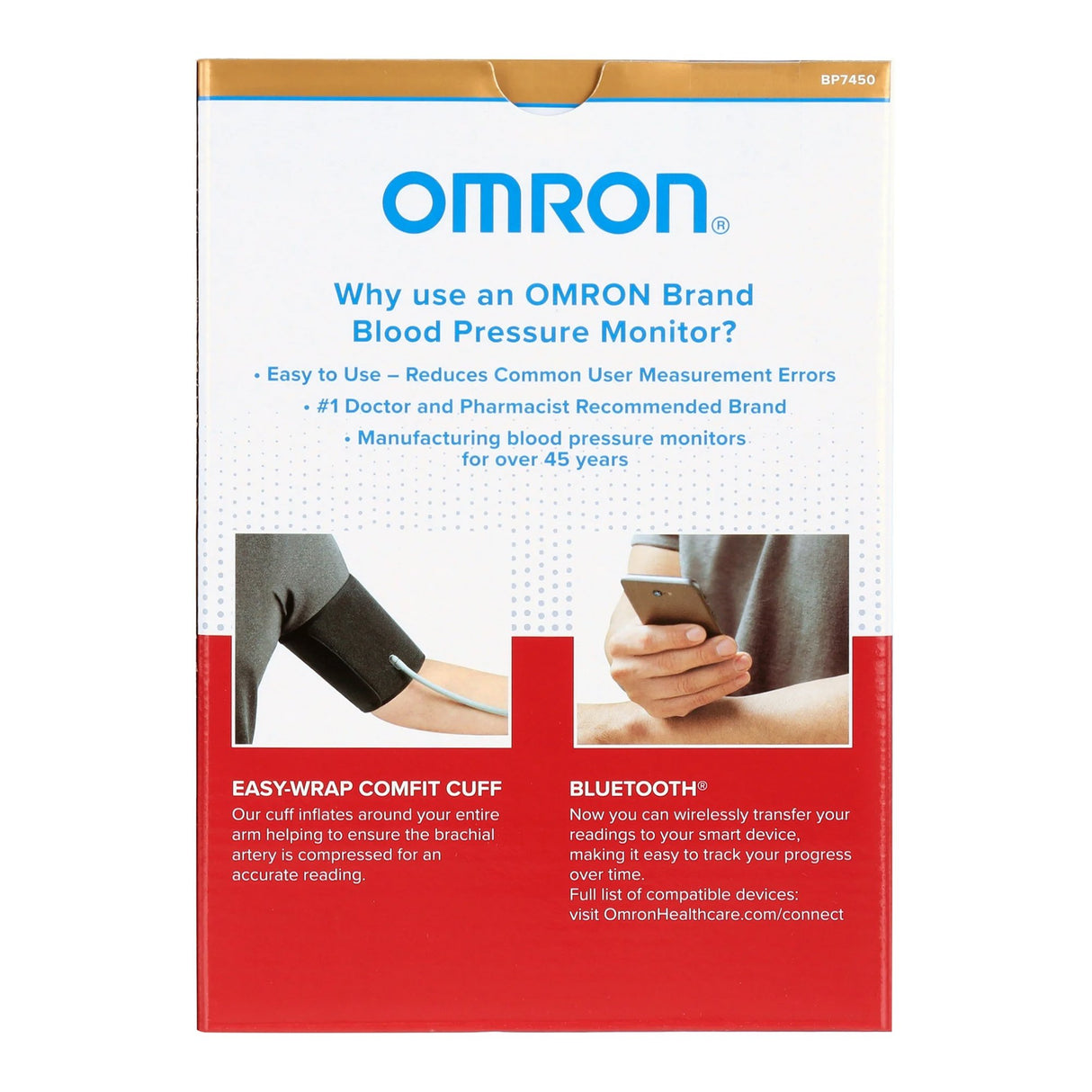 Home Automatic Digital Blood Pressure Monitor Omron 10 Series Wide Range Cloth Fabric Cuff 23 - 43 cm Desk Model