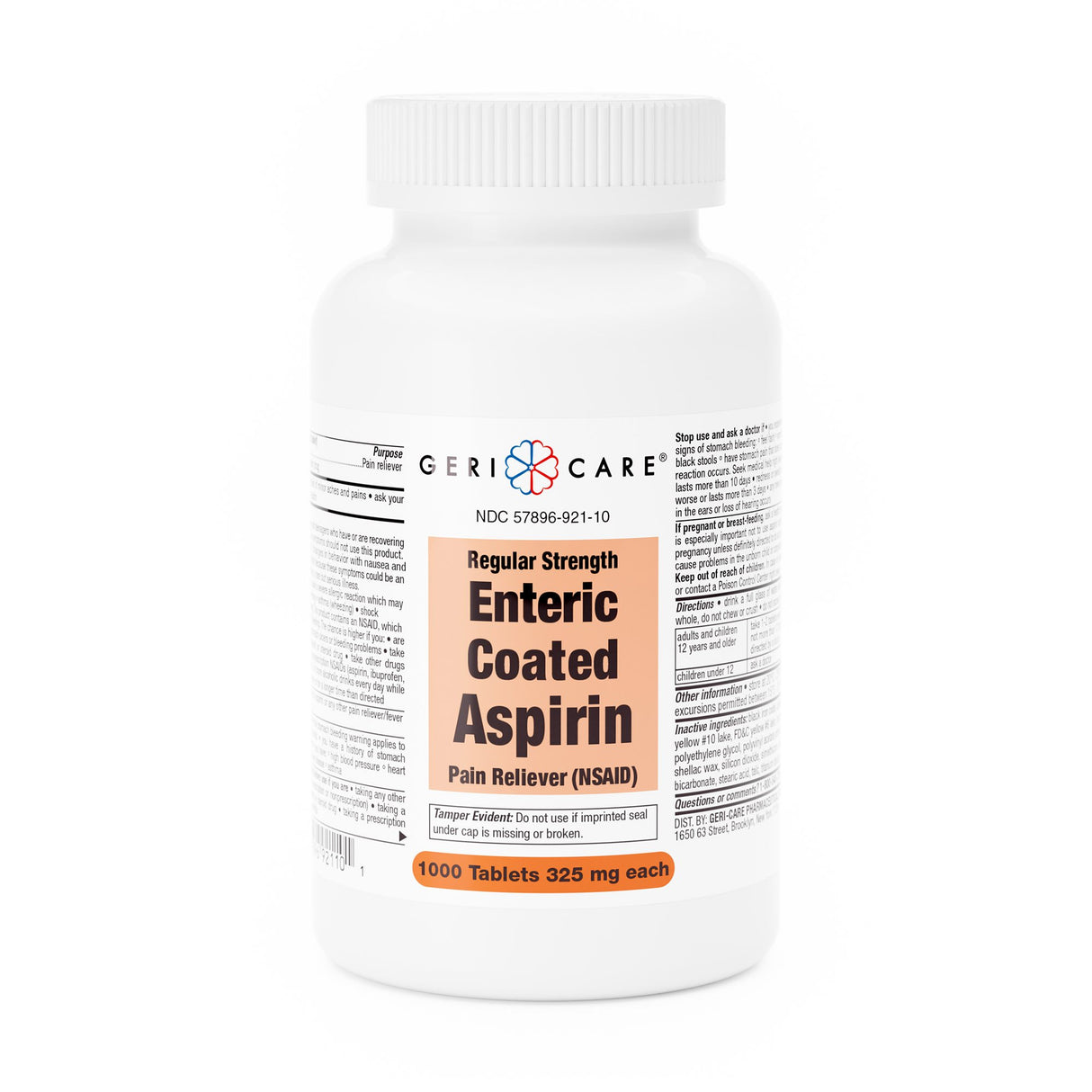 Pain Relief Geri-Care 325 mg Strength Aspirin Tablet 1,000 per Bottle
