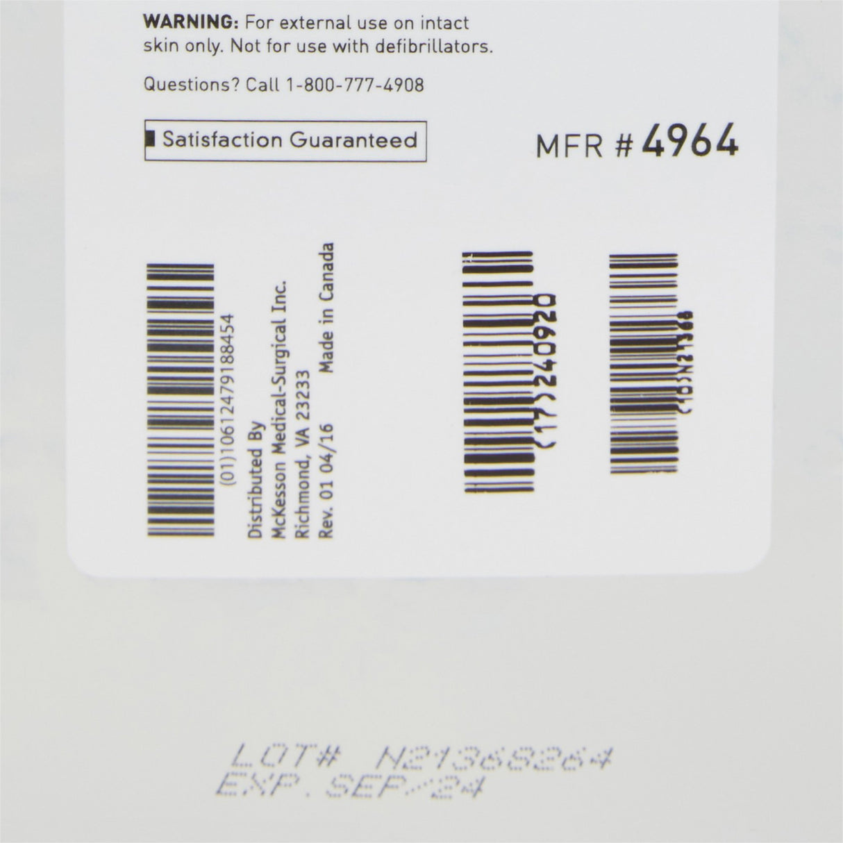 Ultrasound Gel McKesson High Viscosity 5 Liter Jug NonSterile