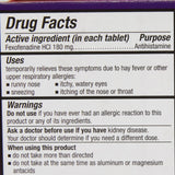 Allergy Relief Allegra 180 mg Strength Tablet 45 per Box