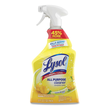Lysol All Purpose Surface Disinfectant Cleaner Pump Spray Liquid 32 oz. Bottle Lemon Breeze Scent NonSterile