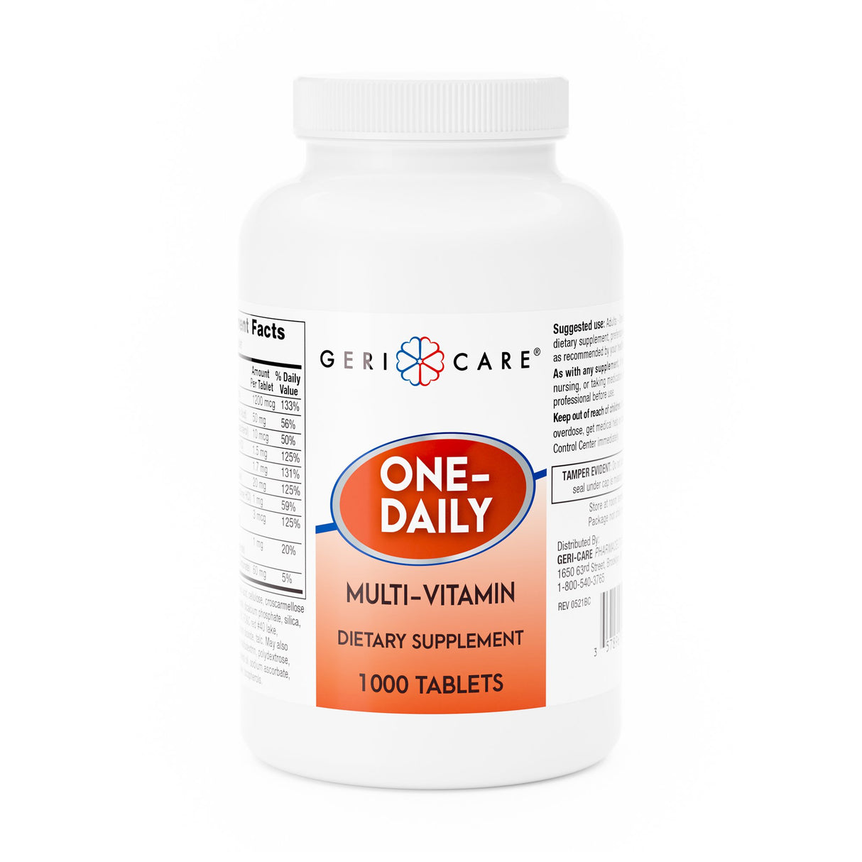 Multivitamin Supplement Geri-Care Tablet 1,000 per Bottle