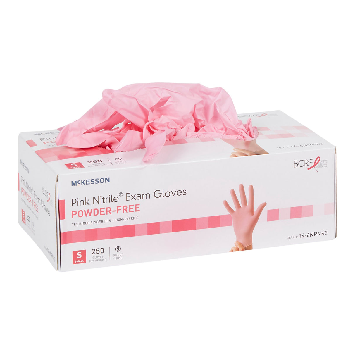 Exam Glove McKesson Pink Nitrile Small NonSterile Nitrile Standard Cuff Length Textured Fingertips Pink Not Rated