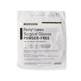 Surgical Glove McKesson Perry Size 7.5 Sterile Latex Standard Cuff Length Smooth Brown Not Chemo Approved