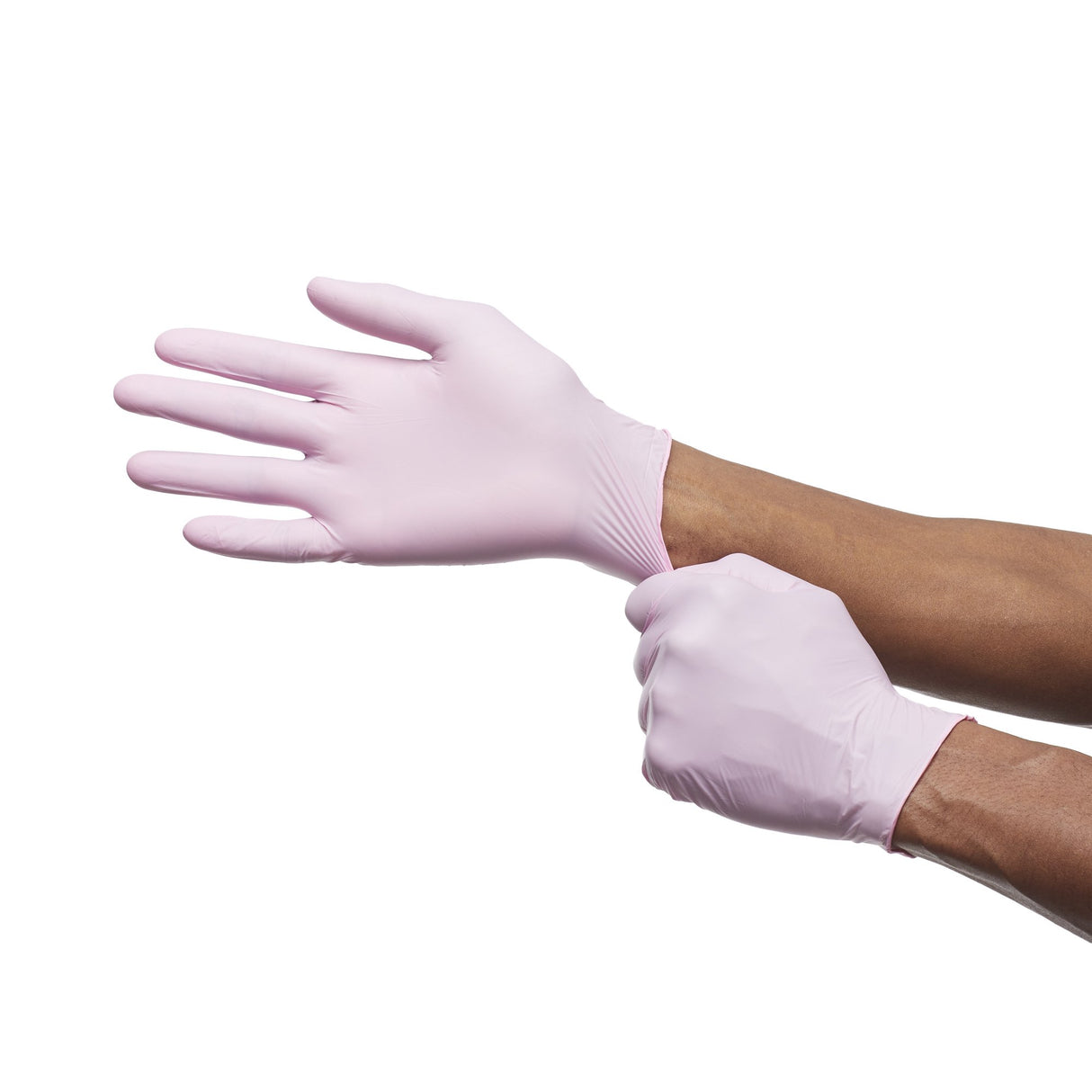Exam Glove McKesson Pink Nitrile Small NonSterile Nitrile Standard Cuff Length Textured Fingertips Pink Not Rated