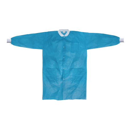 Lab Coat McKesson Blue Large / X-Large Knee Length Spunbond Polypropylene Disposable