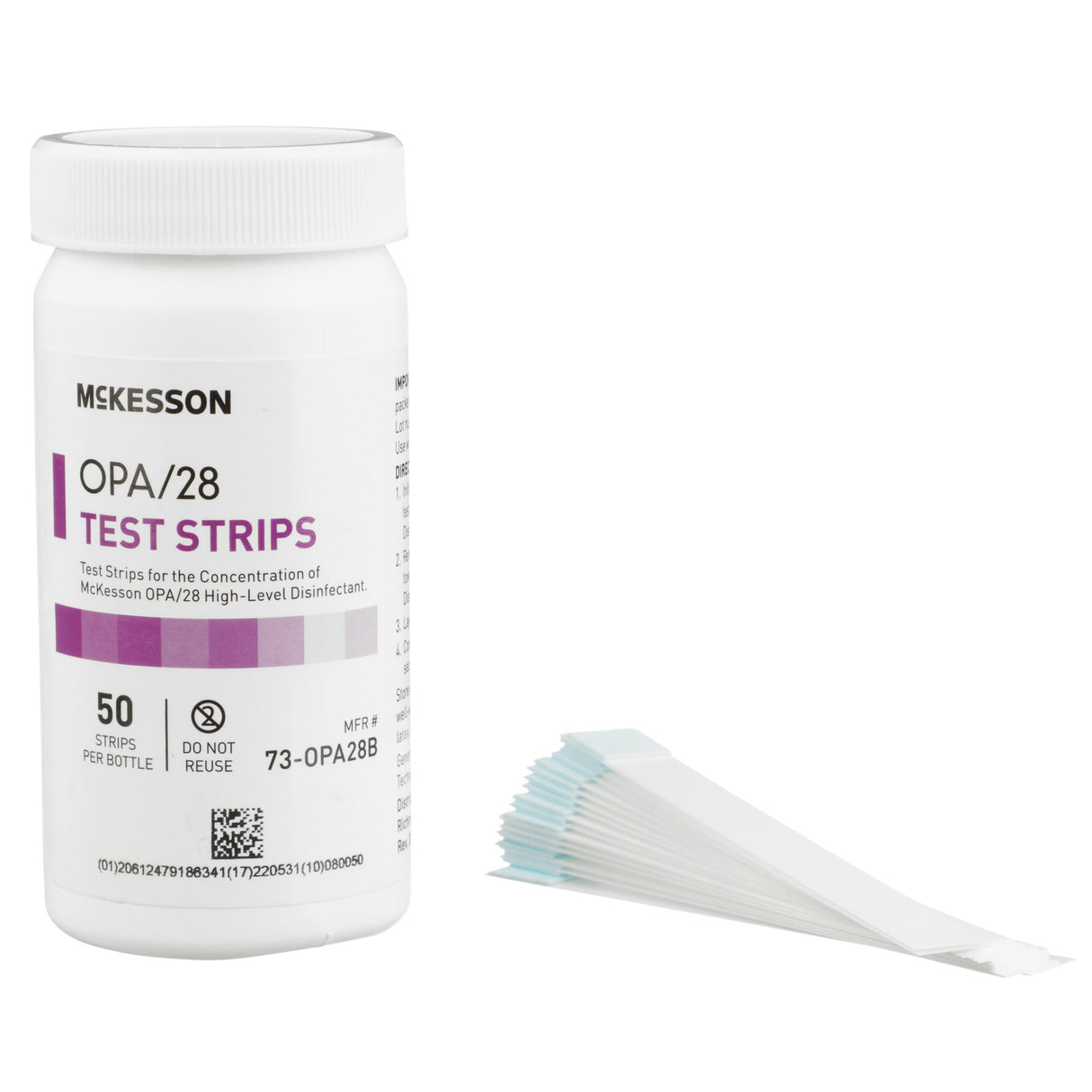 OPA Concentration Indicator McKesson OPA/28 Pad 50 Test Strips Bottle Single Use