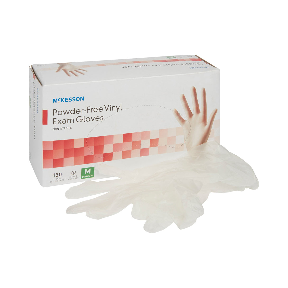 Exam Glove McKesson Medium NonSterile Vinyl Standard Cuff Length Smooth Clear Not Rated