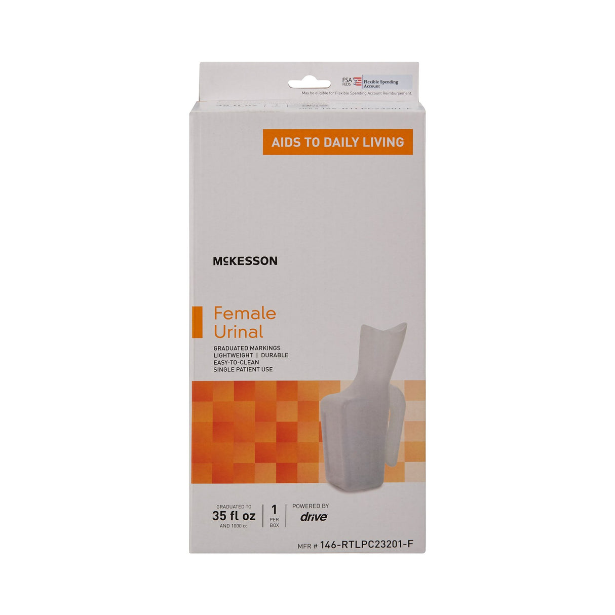 Female Urinal McKesson 32 oz. / 946 mL Without Closure Single Patient Use