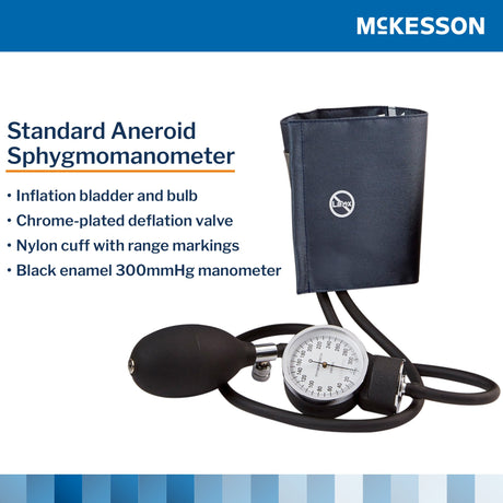 Aneroid Sphygmomanometer Unit McKesson Brand Large Adult Cuff Nylon Cuff 34 - 50 cm Pocket Aneroid