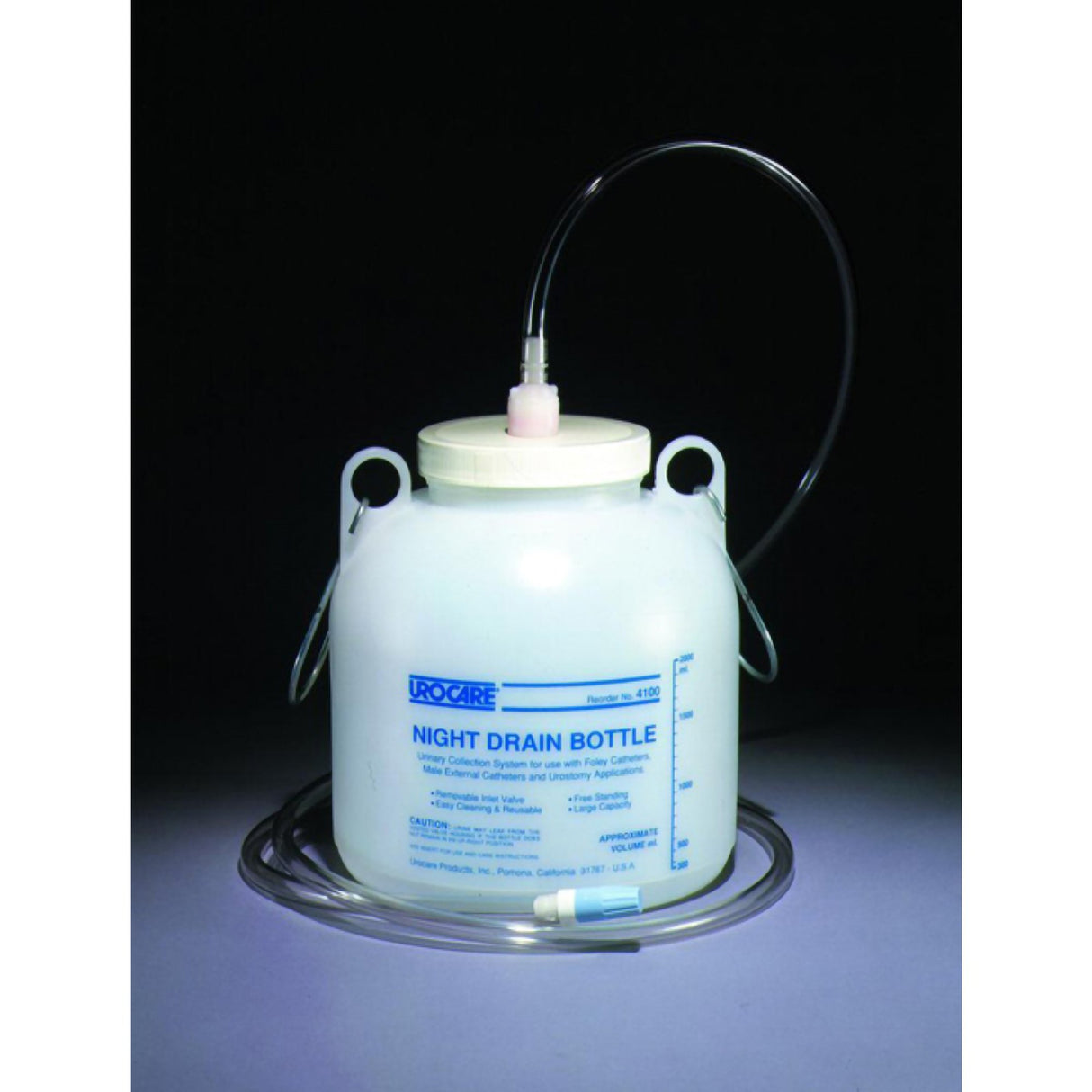 Urinary Night Drainage System Urocare Anti-Reflux Valve NonSterile 2000 mL High-Density Polyethylene (HDPE)