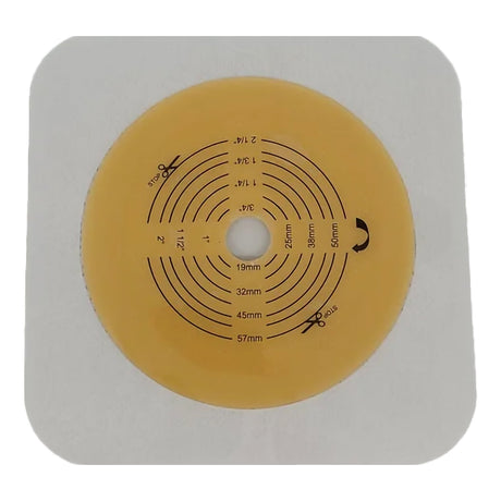 Ostomy Barrier Trim to Fit, Standard Wear Adhesive Tape Collar 70 mm Flange Up to 2-1/4 Inch Opening 5 X 5 Inch