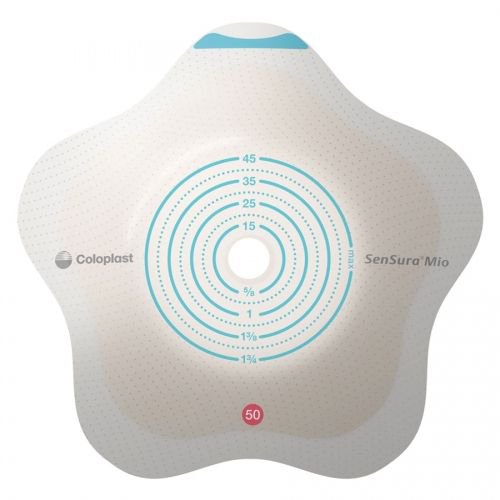 Ostomy Barrier SenSura Mio Convex Flip Precut, Extended Wear Elastic Adhesive 60 mm Flange Blue Code System 1-3/4 Inch Opening
