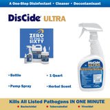 DisCide Ultra Surface Disinfectant Cleaner Quaternary Based Pump Spray Liquid 1 Quart Bottle Herbal Scent NonSterile