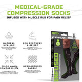 Compression Socks Green Drop Knee High Large / X-Large Black Closed Toe