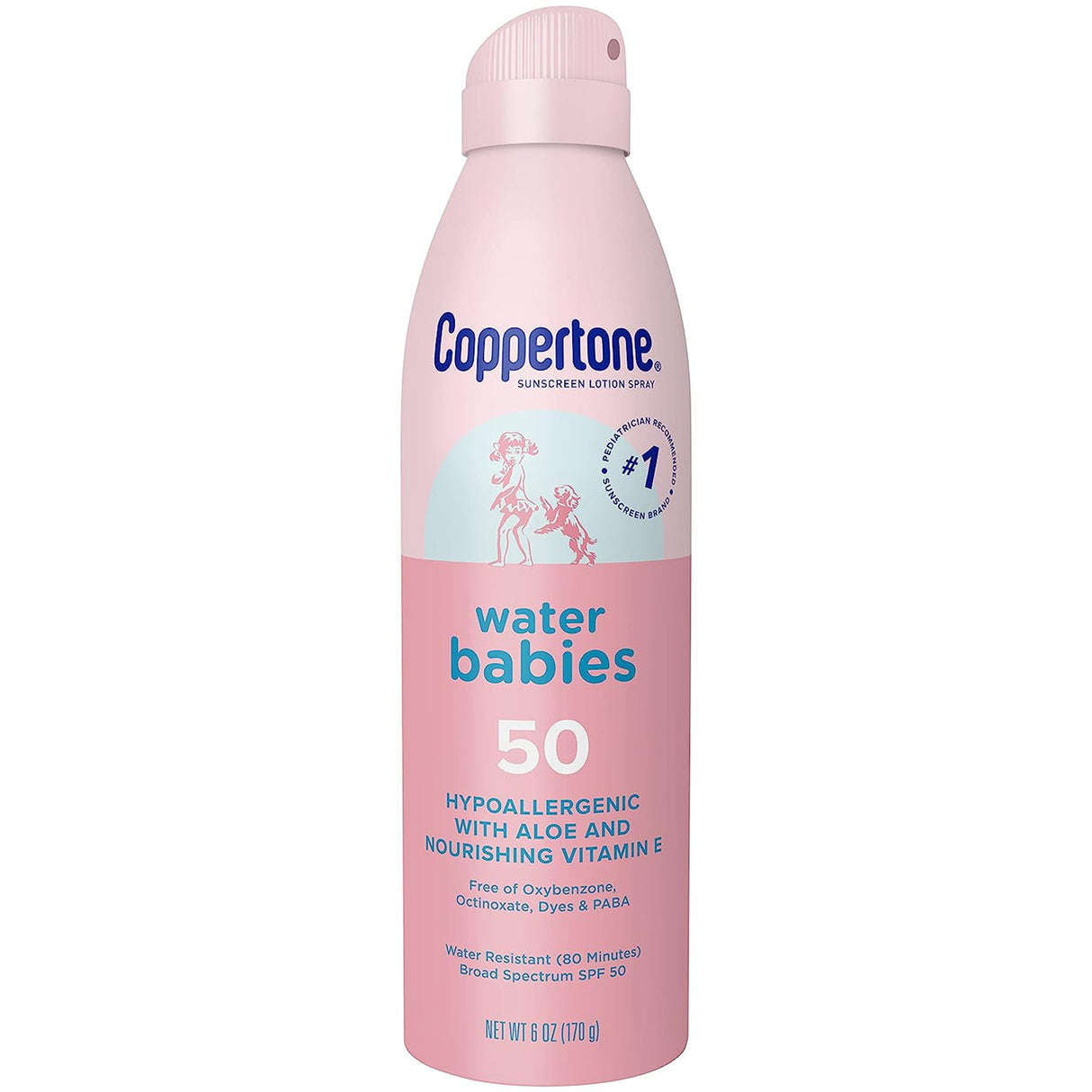 Sunscreen Coppertone Water Babies SPF 50 Liquid 6 oz. Aerosol Can