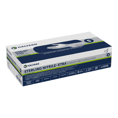 Exam Glove STERLING-XTRA Small NonSterile Nitrile Extended Cuff Length Textured Fingertips Gray Chemo Tested