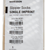 Slipper Socks McKesson Unisex Adult X-Large Single Tread Single Patient Use Tan
