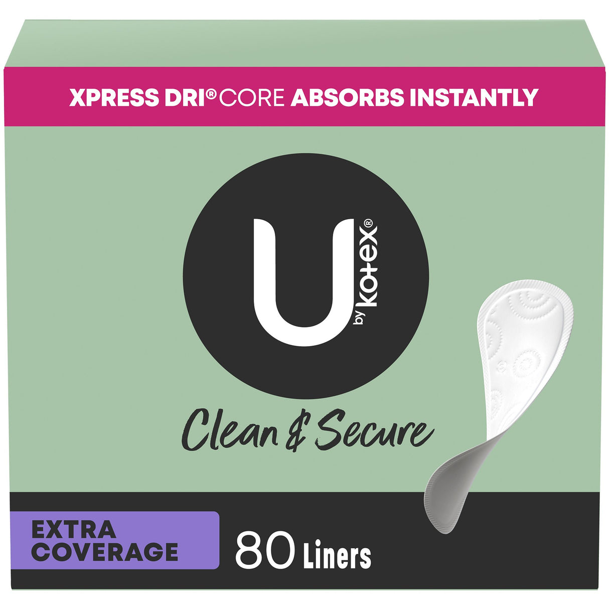 Panty Liner U by Kotex Clean & Secure Breathable Regular Absorbency