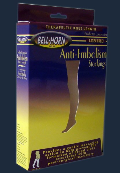 Anti-embolism Stocking Bell-Horn Knee High Large Beige Closed Toe