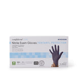 Exam Glove McKesson Confiderm LDC Medium NonSterile Nitrile Standard Cuff Length Fully Textured Blue Chemo Tested / Fentanyl Tested
