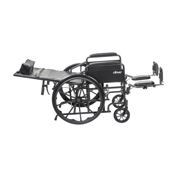 Silla de ruedas Silver Sport totalmente reclinable, brazos completos, asiento de 18"